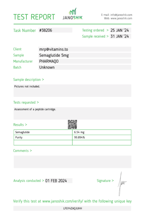 SEMAGLUTIDE 5MG CARTRIDGE Pharmaqo